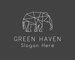 Geometric Elephant Safari logo design