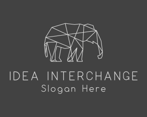 Geometric Elephant Safari logo design