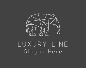 Geometric Elephant Safari logo design