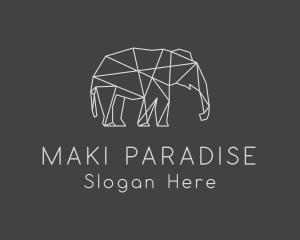 Geometric Elephant Safari logo design