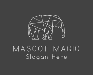 Geometric Elephant Safari logo design