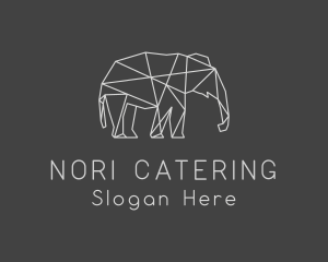 Geometric Elephant Safari logo design