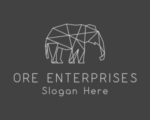 Geometric Elephant Safari logo design