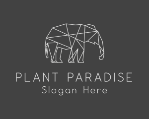 Geometric Elephant Safari logo design