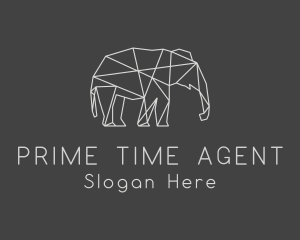 Geometric Elephant Safari logo design