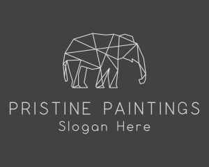 Geometric Elephant Safari logo design