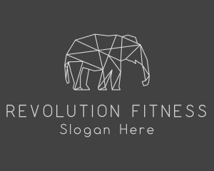 Geometric Elephant Safari logo design