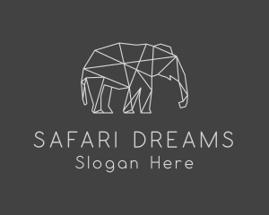 Geometric Elephant Safari logo design