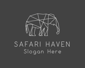 Geometric Elephant Safari logo design