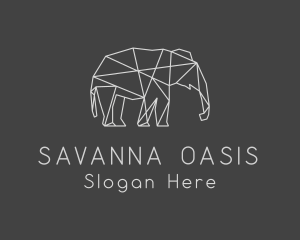 Geometric Elephant Safari logo