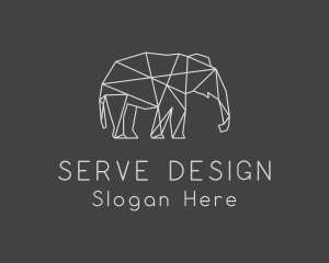 Geometric Elephant Safari logo design