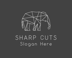 Geometric Elephant Safari logo design