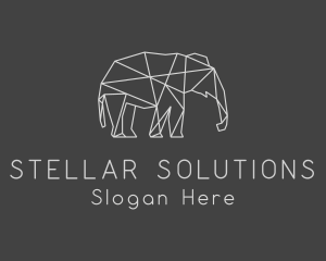 Geometric Elephant Safari logo design