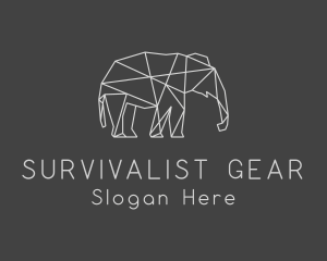 Geometric Elephant Safari logo design