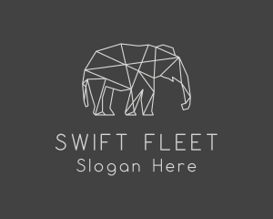 Geometric Elephant Safari logo design