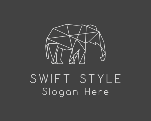 Geometric Elephant Safari logo design