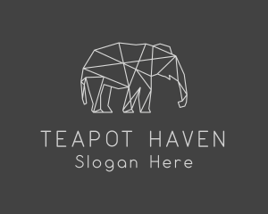 Geometric Elephant Safari logo design