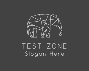 Geometric Elephant Safari logo design