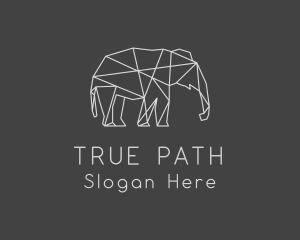 Geometric Elephant Safari logo design