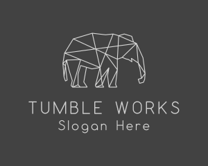 Geometric Elephant Safari logo design