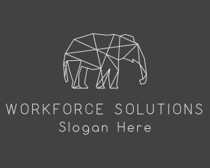 Geometric Elephant Safari logo design