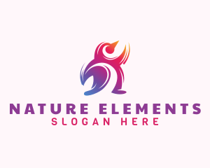 Gradient Penguin Animal Logo