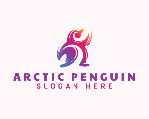 Gradient Penguin Animal logo