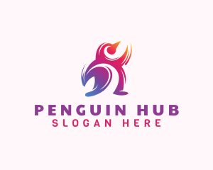 Gradient Penguin Animal logo