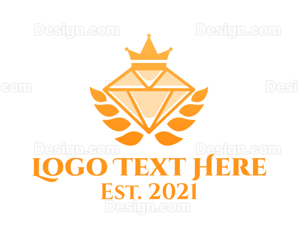 Expensive Golden Diamond Crown Logo
