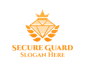 Expensive Golden Diamond Crown  Logo