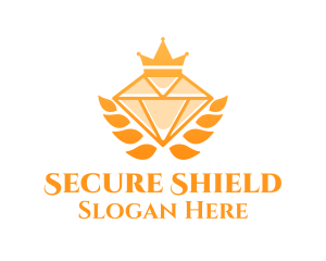 Expensive Golden Diamond Crown  Logo
