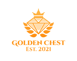 Expensive Golden Diamond Crown  logo design