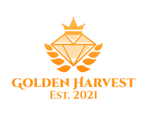 Expensive Golden Diamond Crown  logo design