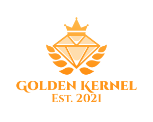 Expensive Golden Diamond Crown  logo design