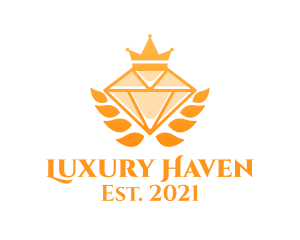 Expensive Golden Diamond Crown  logo design