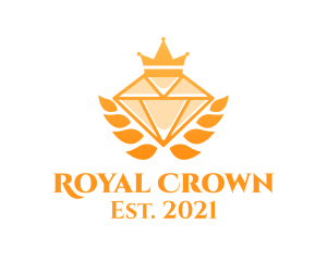 Expensive Golden Diamond Crown  logo design