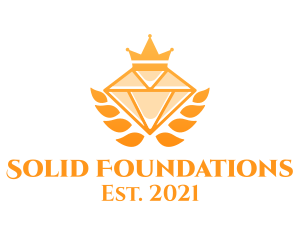 Expensive Golden Diamond Crown  logo