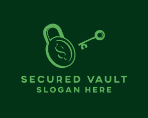 Padlock Key Dollar logo design