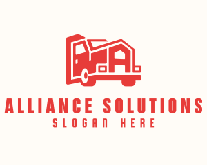 Truck Transport Letter A logo design