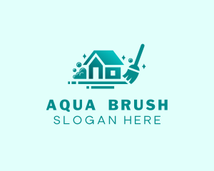 Broom House Cleaning logo design