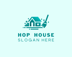 Broom House Cleaning logo design