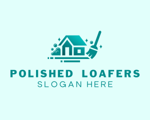 Broom House Cleaning logo design