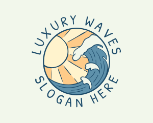 Sunny Tsunami Wave logo design