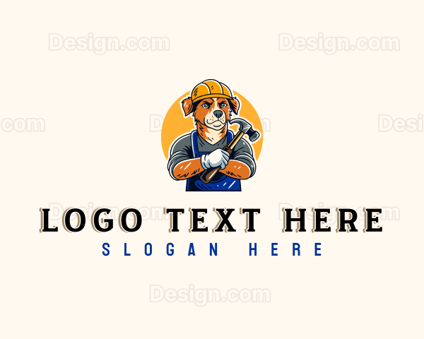 Dog Hammer Tradesman Logo