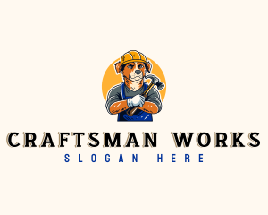 Dog Hammer Tradesman logo design