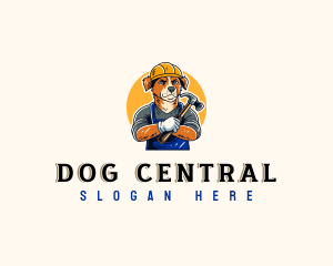 Dog Hammer Tradesman logo design