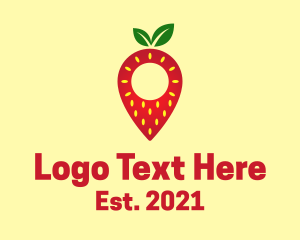 Strawberry Location Pin logo