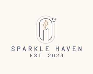 Bright Sparkle Candle logo design