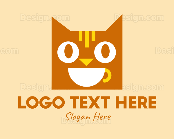 Happy Coffee Cat Logo