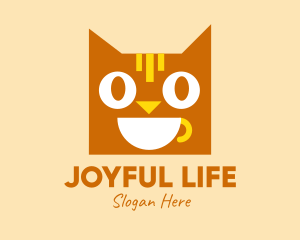 Happy Coffee Cat logo design